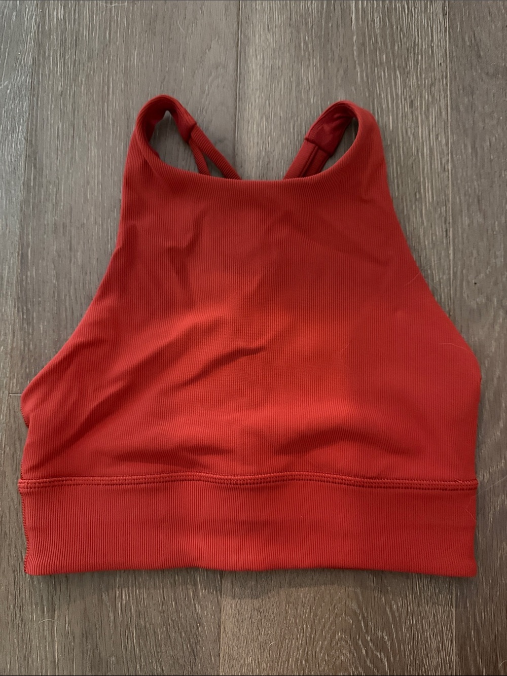 Lululemon Energy High-Neck Longline Ribbed Bra Cayenne Size 4